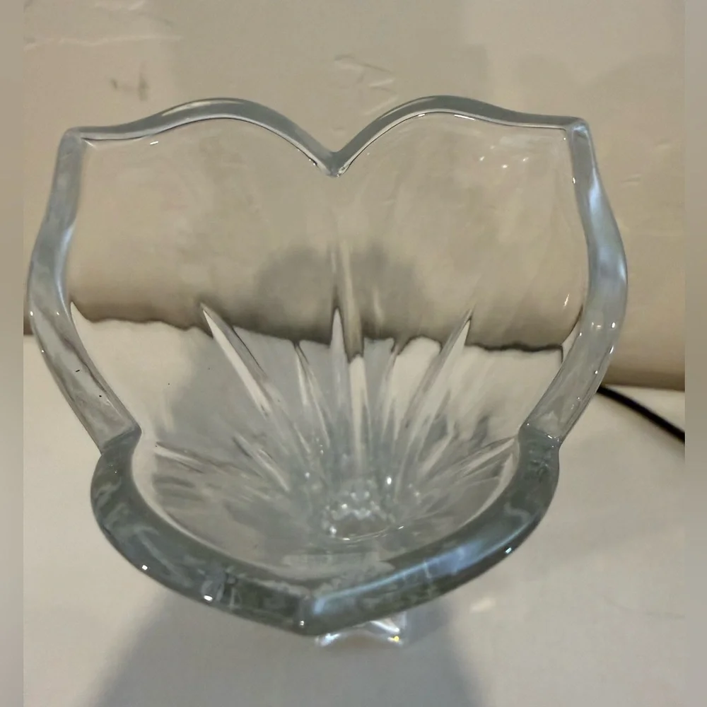 Vintage Gorham Crystal Vase Lotus Flower Full Lead Crystal W Germany 8.5” Estate
